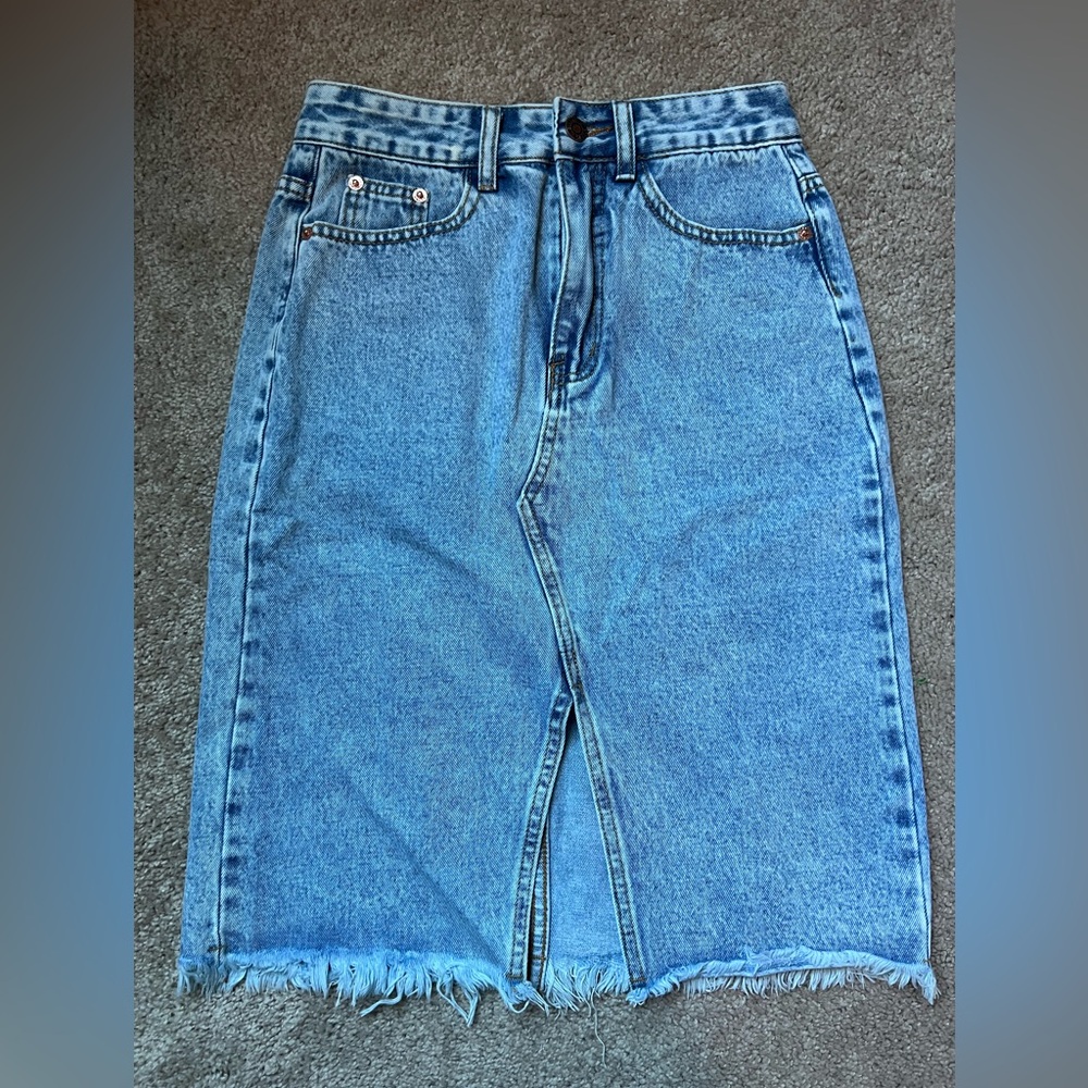 Woman’s denim skirt